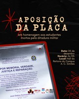 CMVJR realiza cerimônia de aposição da placa de estudantes mortos pela Ditadura no dia 5 de dezembro