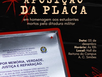 CMVJR realiza cerimônia de aposição da placa de estudantes mortos pela Ditadura no dia 5 de dezembro